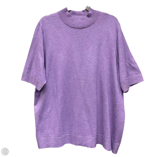 Sweater Short Sleeve By Chicos In Purple, Size: Xxl
