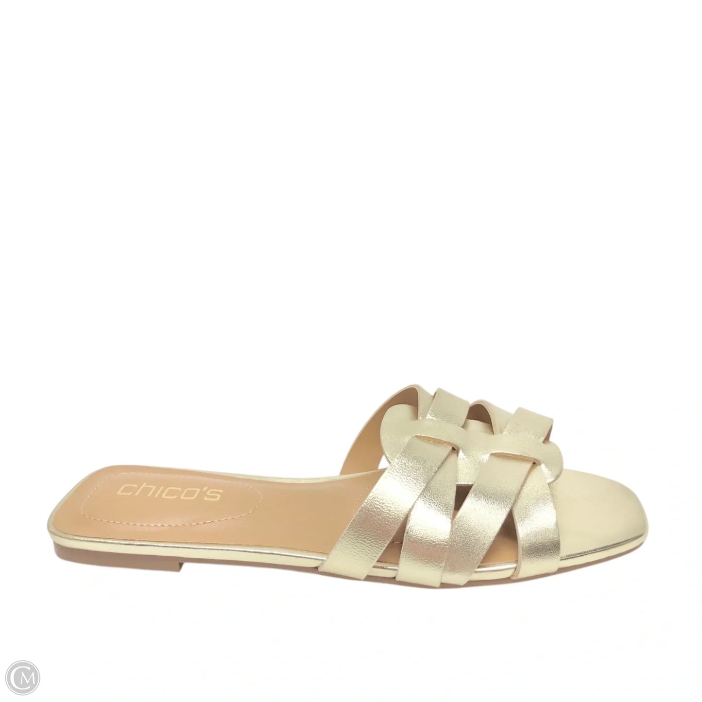 Sandals Flats By Chicos In Gold, Size: 8