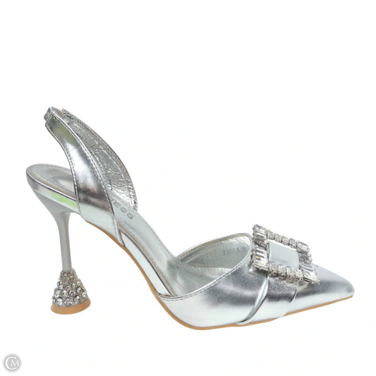 Shoes Heels Stiletto By Clothes Mentor In Silver, Size: 9