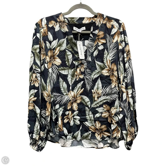 Blouse Long Sleeve By Tommy Bahama In Tropical Print, Size: M
