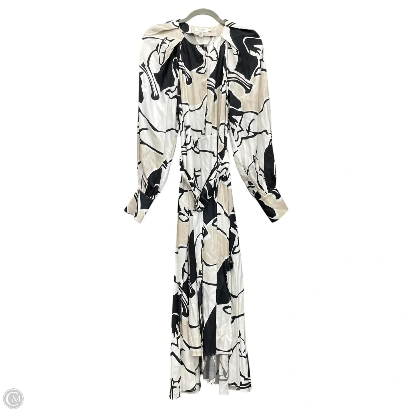 Dress Casual Midi By Ted Baker In Black & Tan, Size: S