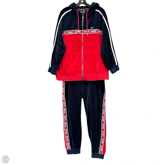 Athletic Pants 2pc By Tommy Hilfiger In Blue & Red, Size: 2x