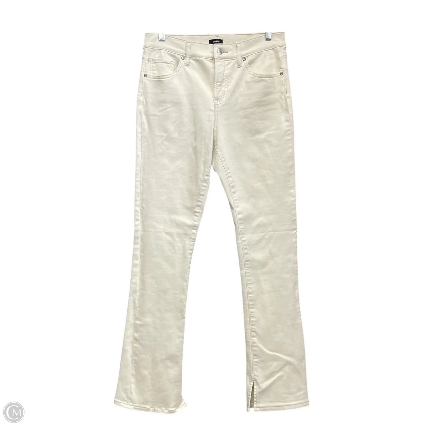 Jeans Flared By Express In Cream Denim, Size: 8