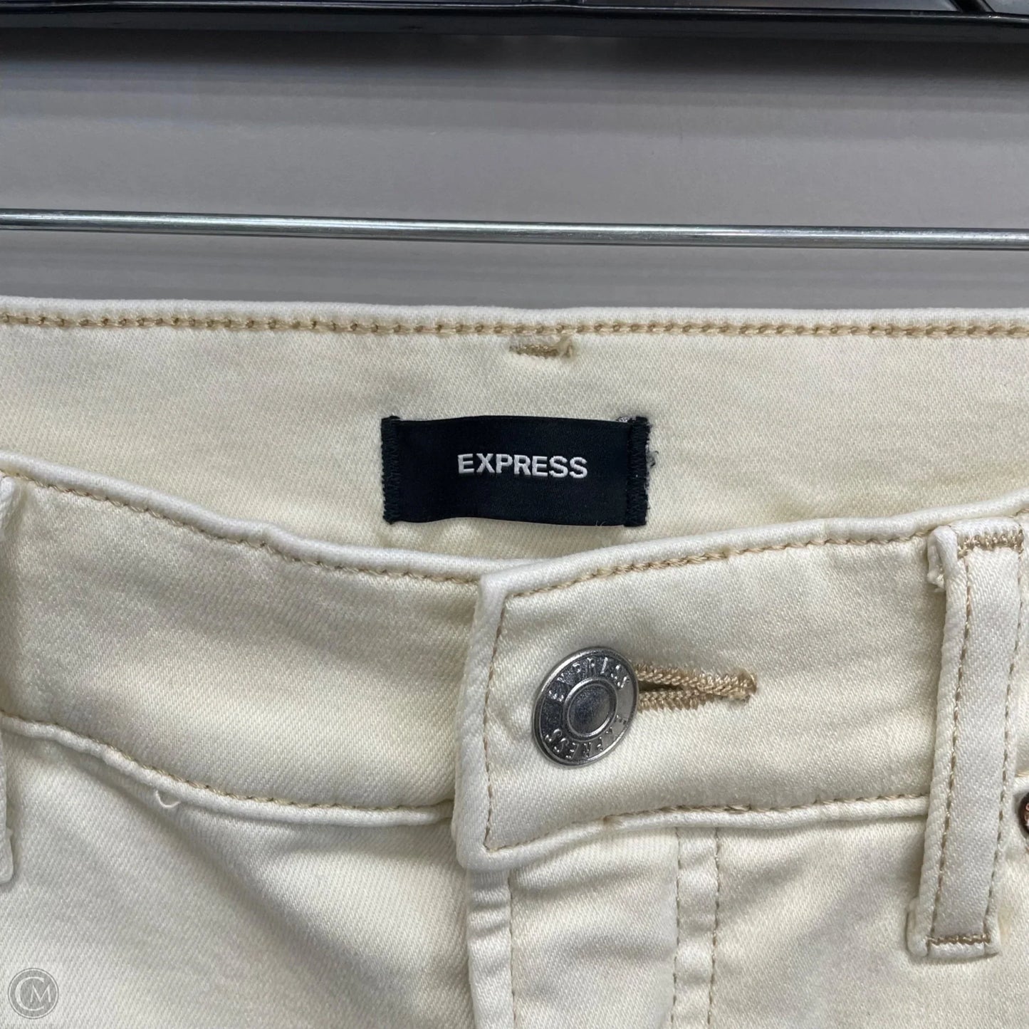 Jeans Flared By Express In Cream Denim, Size: 8