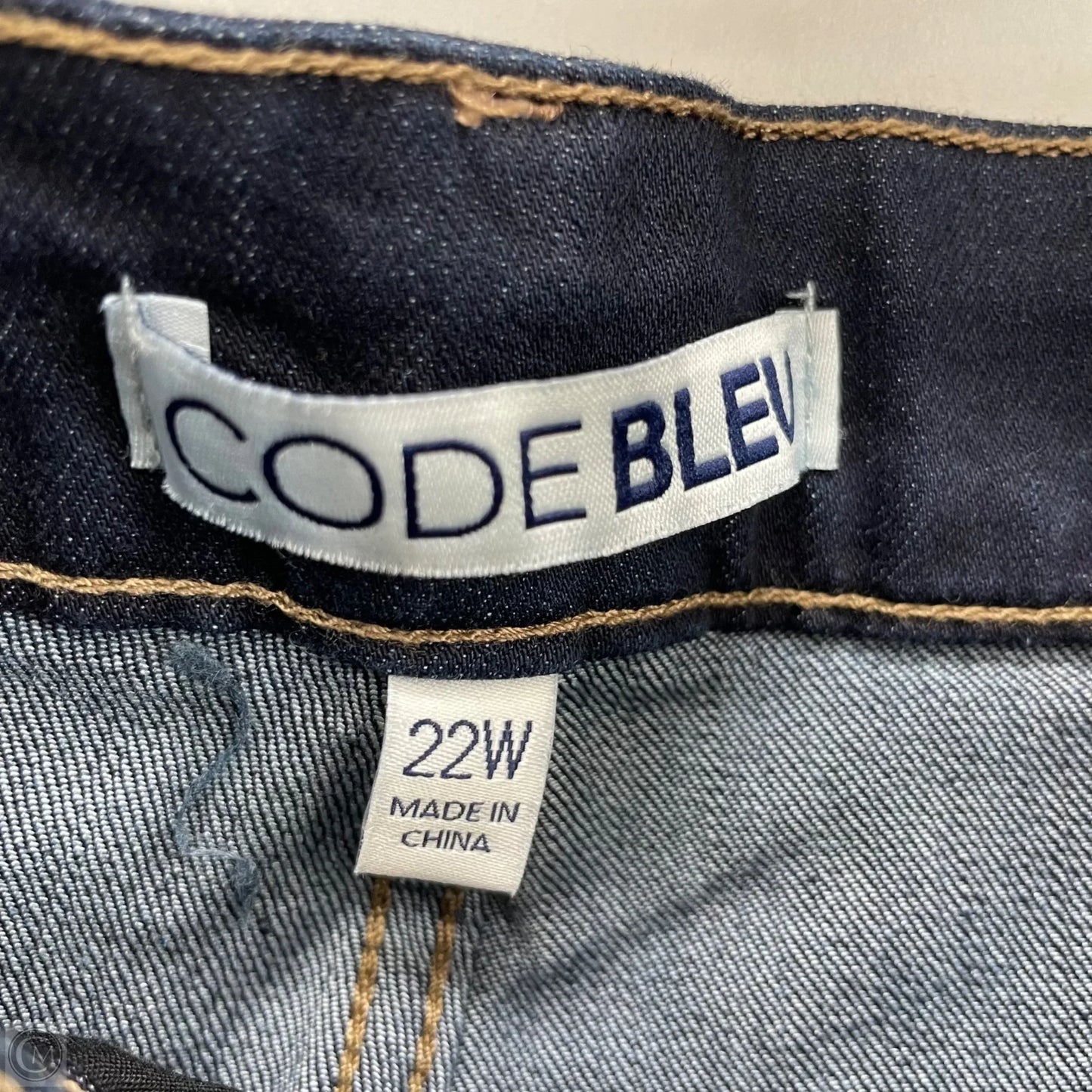 Jeans Straight By Code Blue In Blue Denim, Size: 22