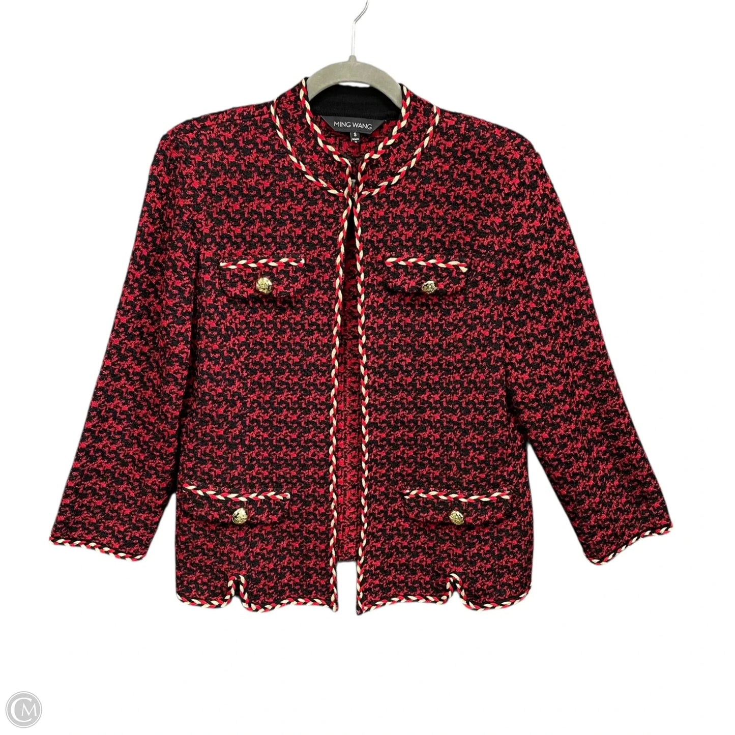 Blazer By Ming Wang In Black & Red, Size: S