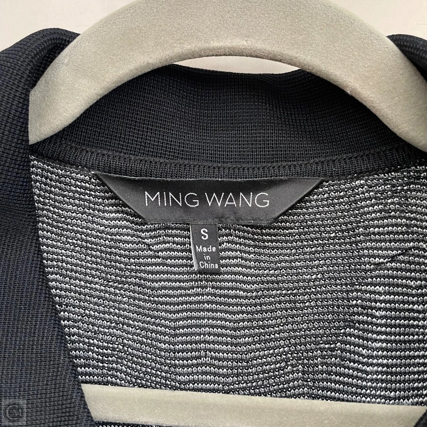 Sweater Cardigan By Ming Wang In Black & Grey, Size: S