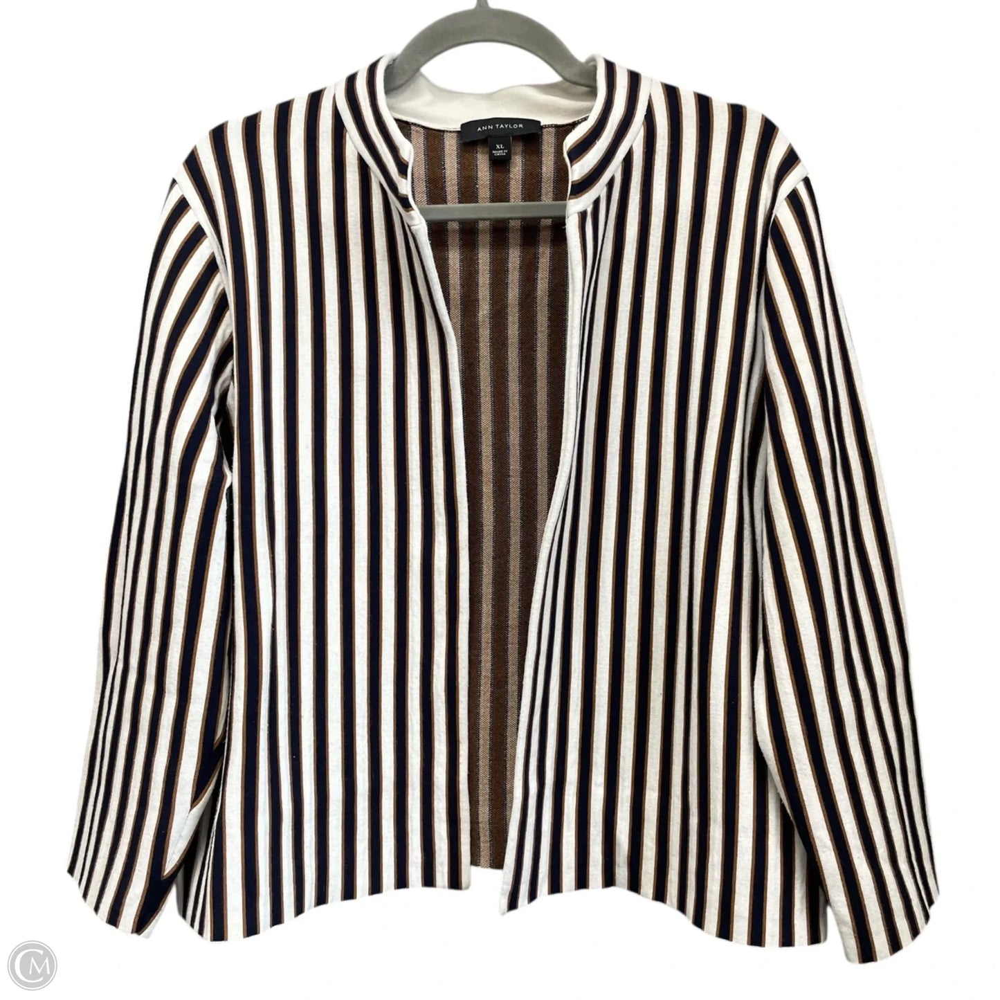 Blazer By Ann Taylor In Striped Pattern, Size: Xl