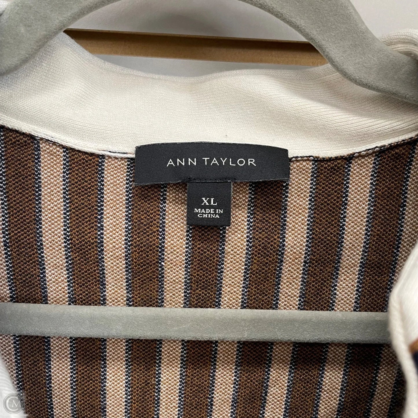 Blazer By Ann Taylor In Striped Pattern, Size: Xl