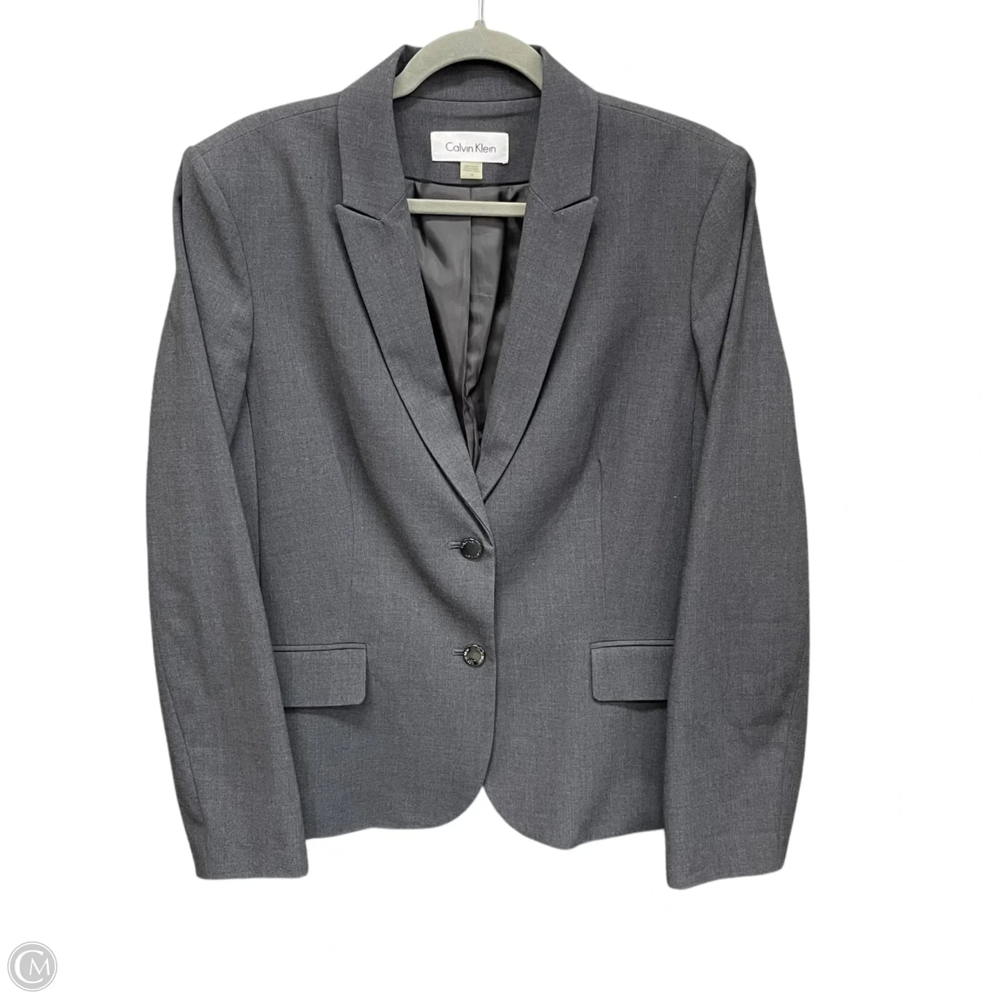 Blazer By Calvin Klein In Grey, Size: 16