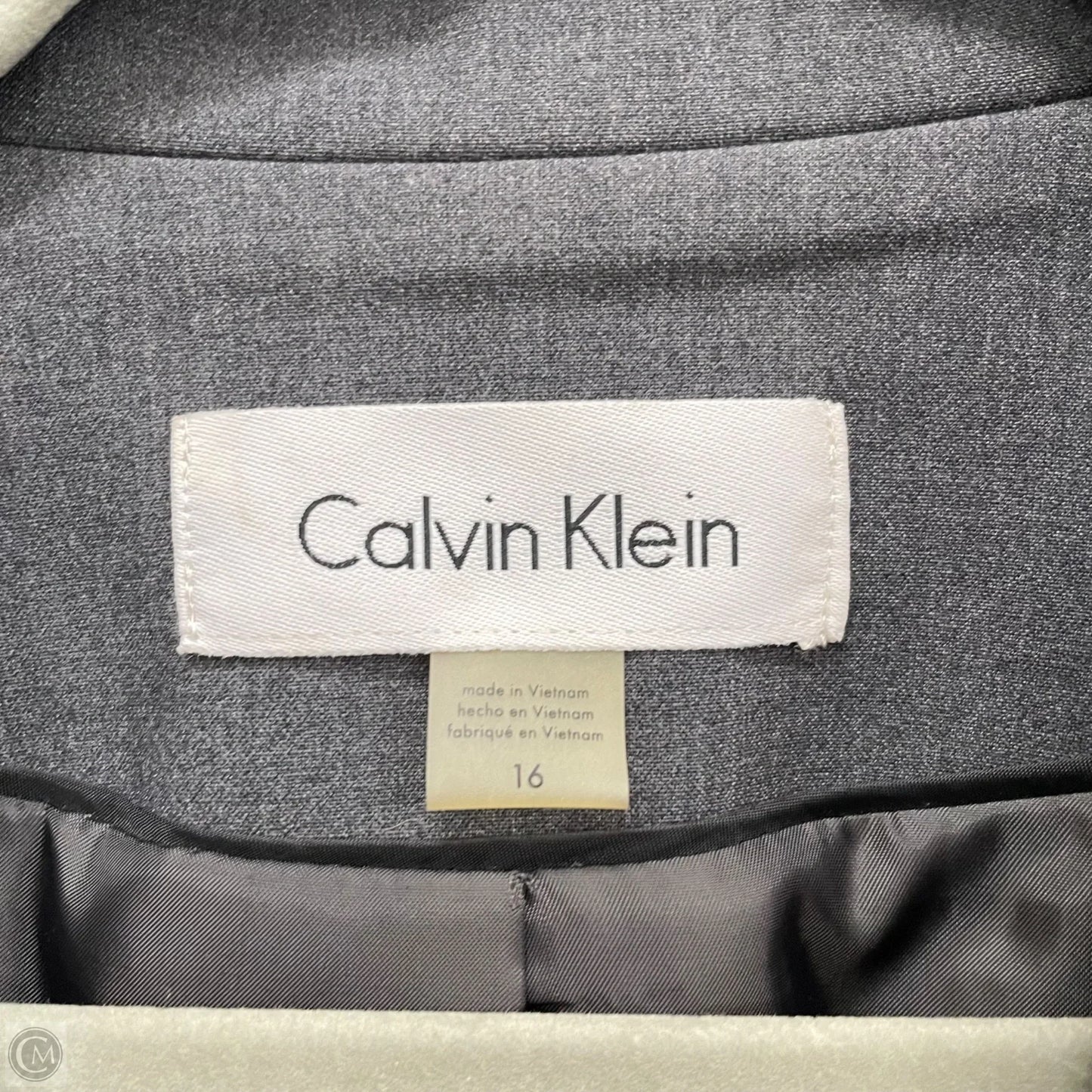 Blazer By Calvin Klein In Grey, Size: 16