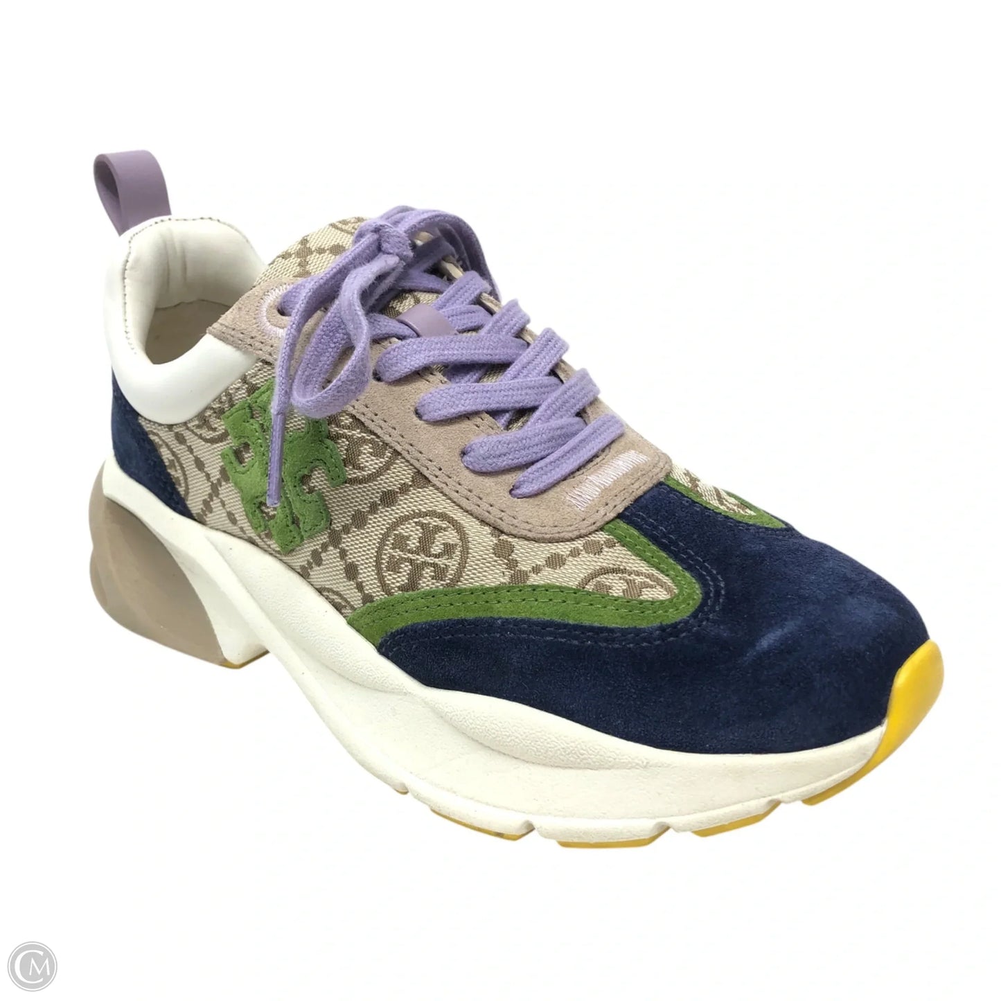 Shoes Designer By Tory Burch In Blue & Tan, Size: 6.5