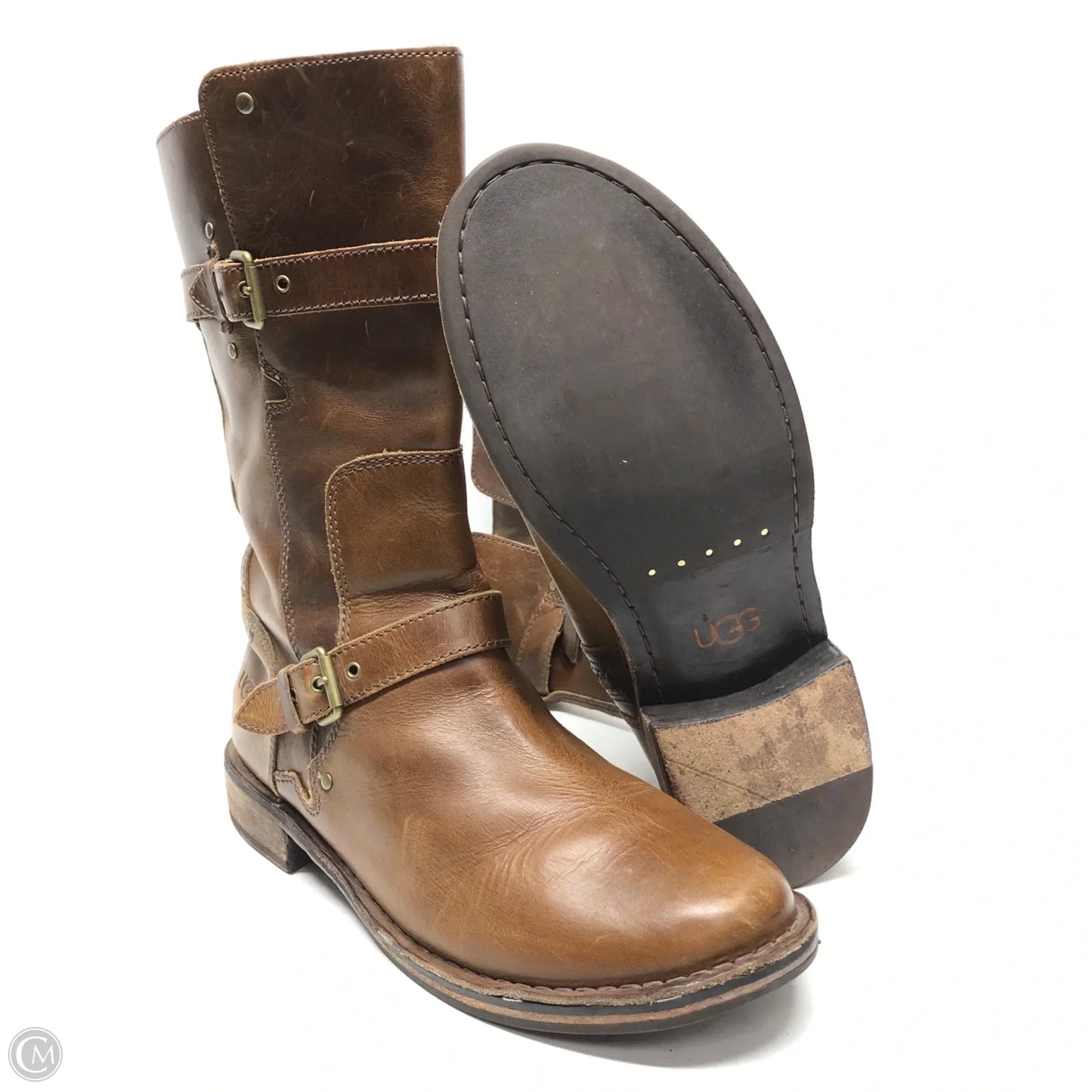 Boots Designer By Ugg In Brown, Size: 10