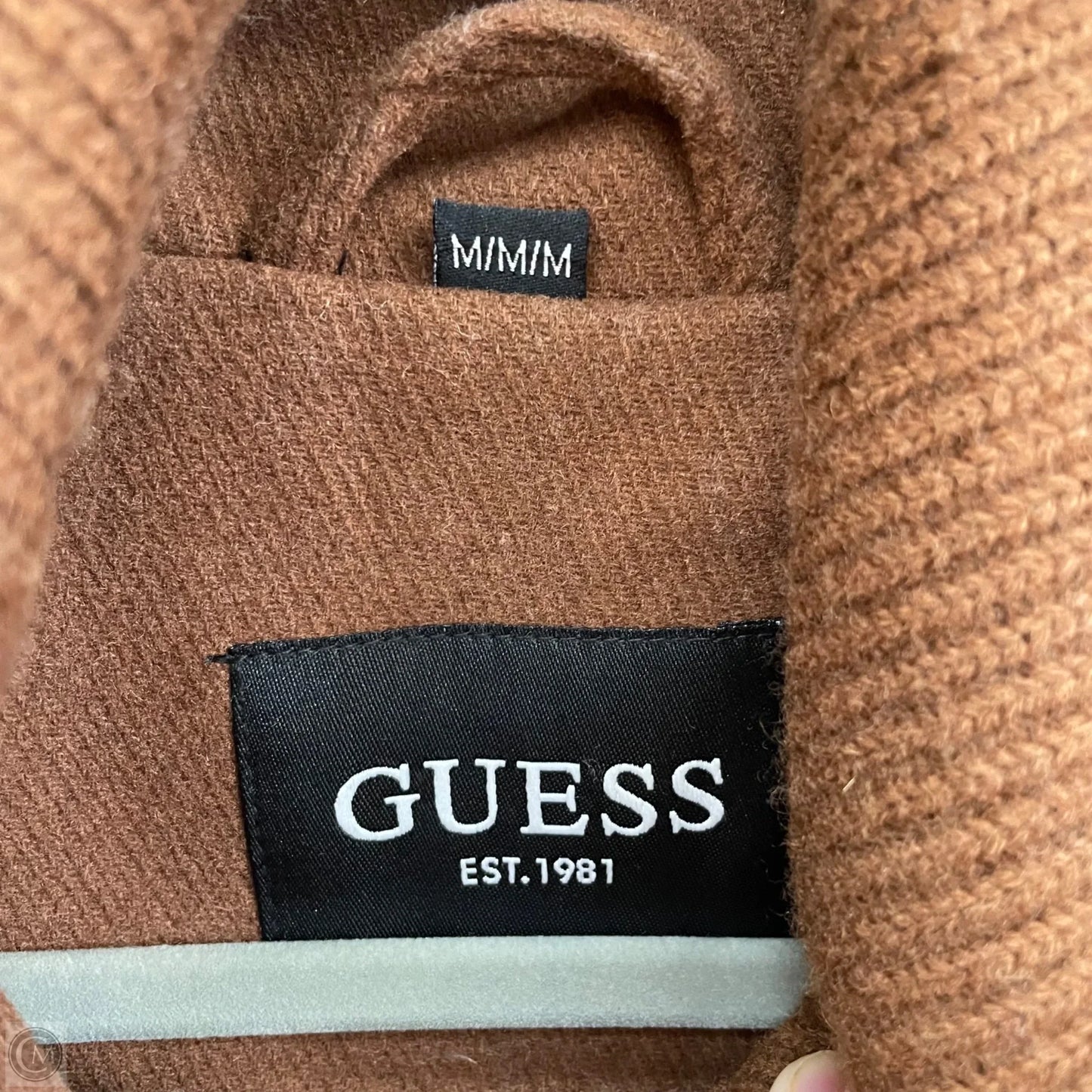Coat Wool By Guess In Brown, Size: M