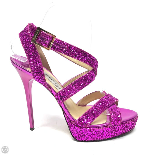 Shoes Luxury Designer By Jimmy Choo In Pink, Size: 9