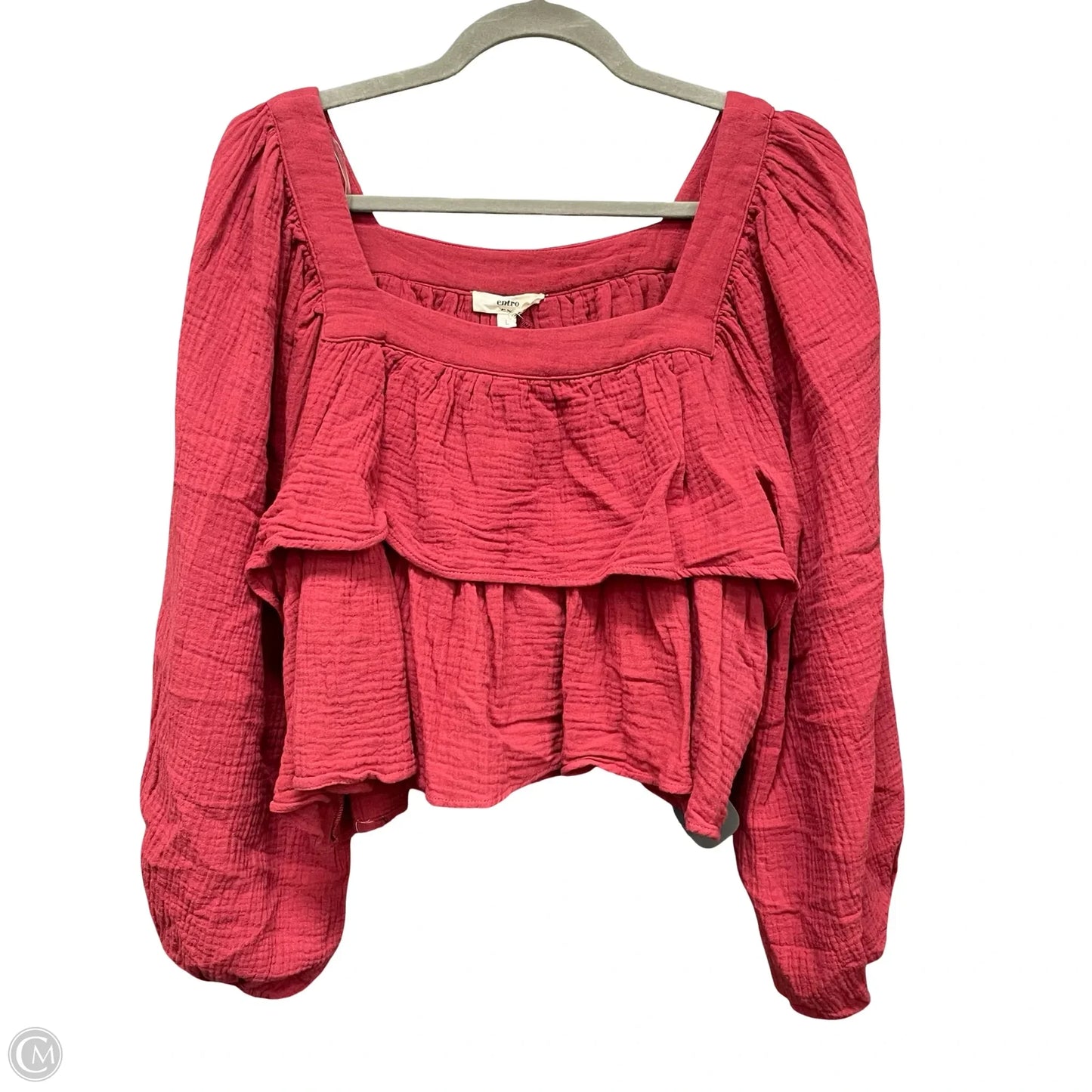 Top Long Sleeve By Entro In Red, Size: L