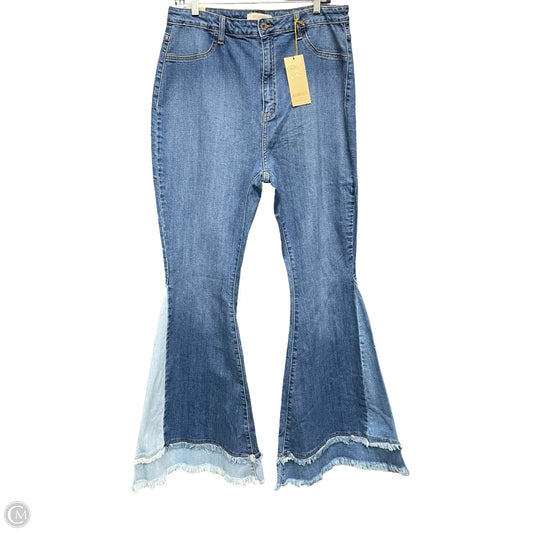 Jeans Flared By Clothes Mentor In Blue Denim, Size: 14