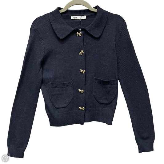 Sweater Cardigan By Zara In Navy, Size: S