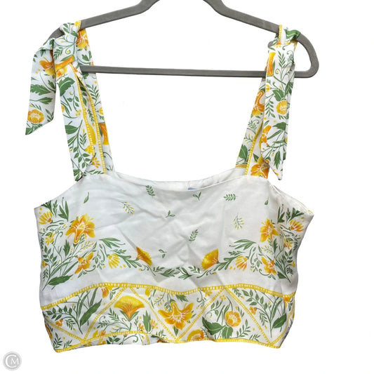 Top Sleeveless By Antonio Melani In Green & Yellow, Size: 12