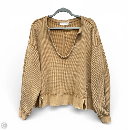 Top Long Sleeve By We The Free In Brown, Size: Xs