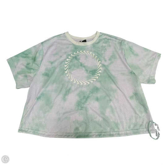 Athletic Top Short Sleeve By Nike In Green, Size: 2x