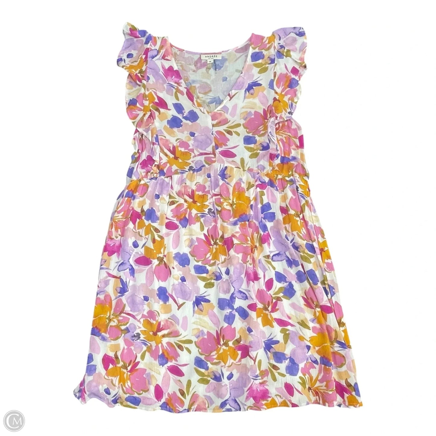 Dress Casual Short By Andree By Unit In Orange & Pink, Size: M