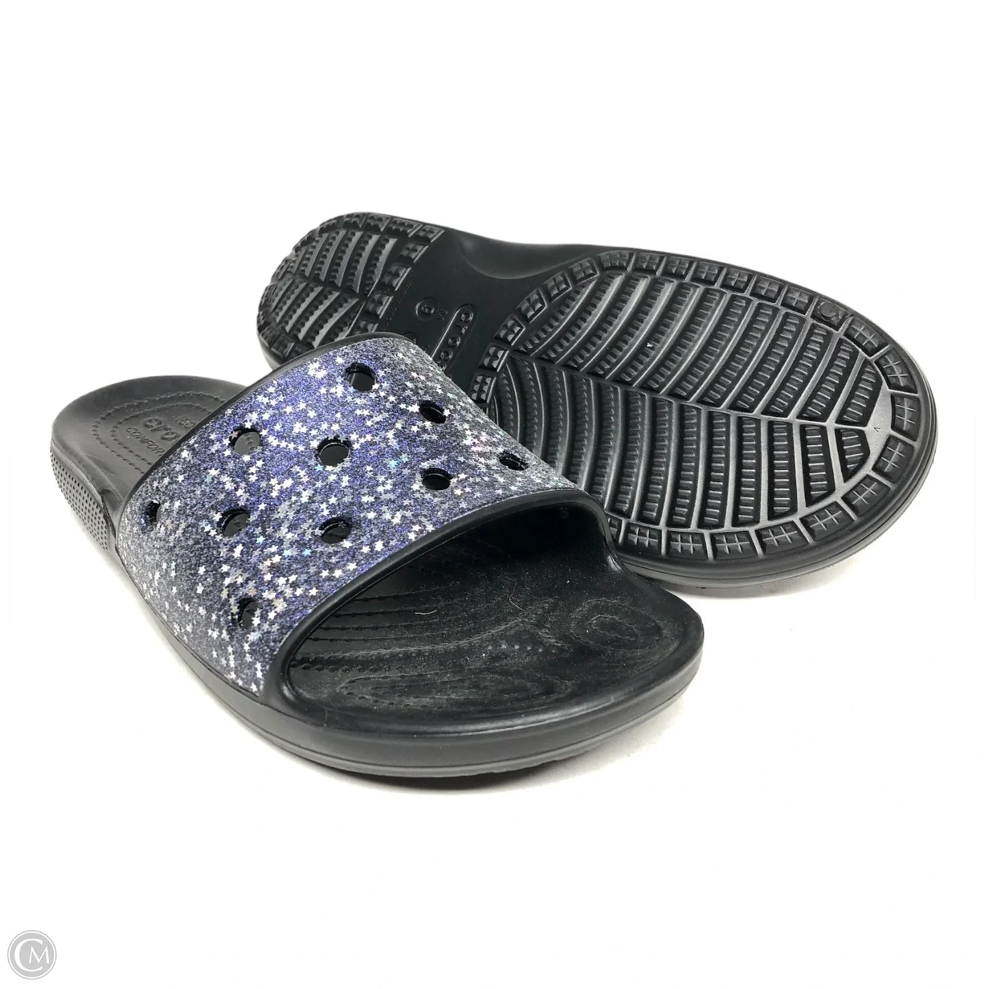 Sandals Sport By Crocs In Black & Blue, Size: 11