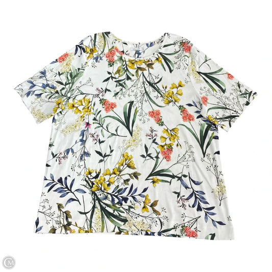 Top Short Sleeve By Chicos In Floral Print, Size: 1x