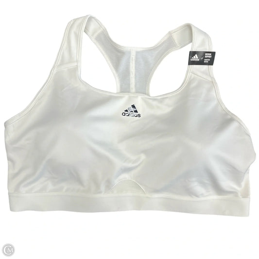 Athletic Bra By Adidas In White, Size: 3x