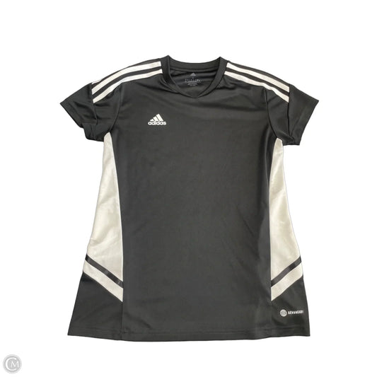 Athletic Top Short Sleeve By Adidas In Black, Size: S