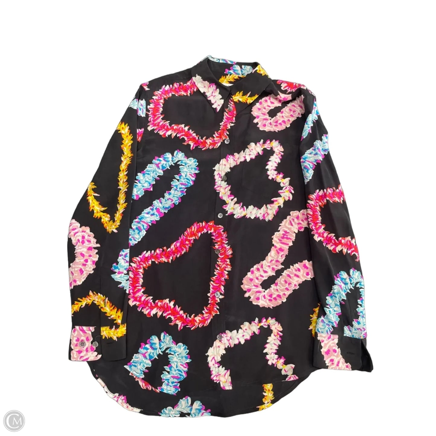 Blouse Long Sleeve By Equipment In Black, Size: S