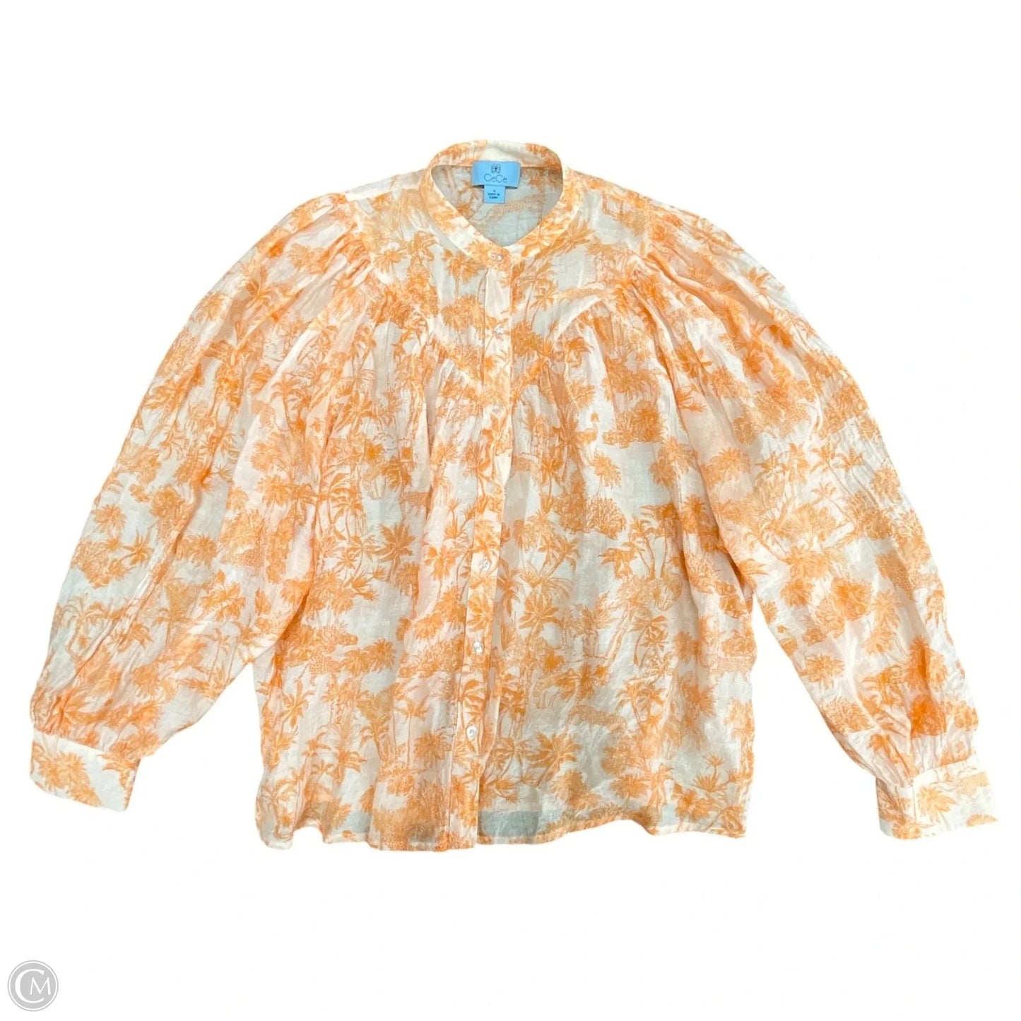 Blouse Long Sleeve By Cece In Orange, Size: S