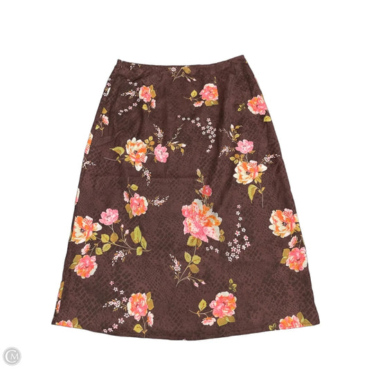Skirt Midi By Cider In Brown & Pink, Size: Xl