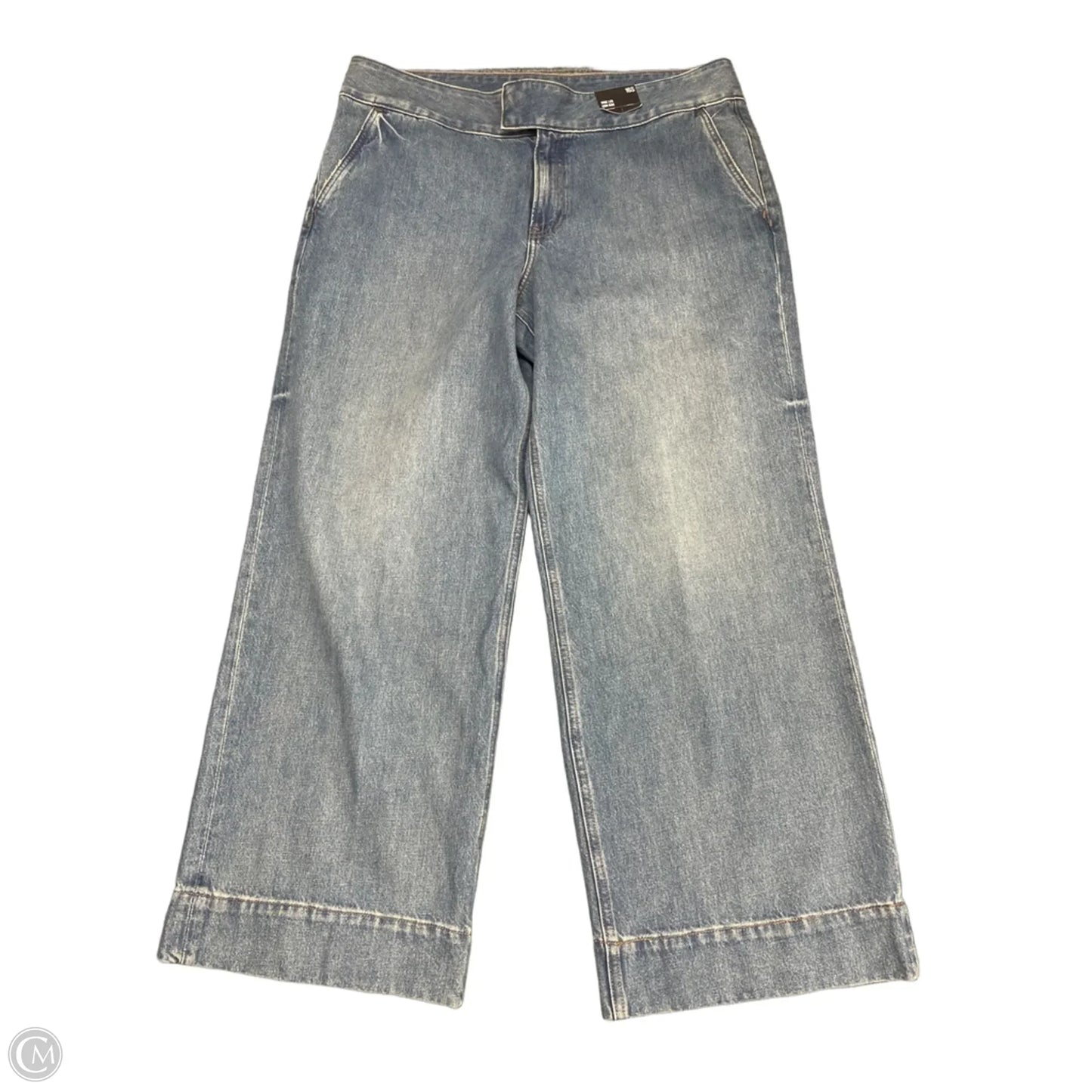 Jeans Wide Leg By Express In Blue Denim, Size: 16
