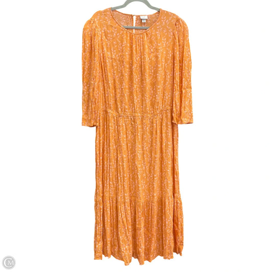 Dress Casual Midi By A New Day In Orange, Size: Xxl