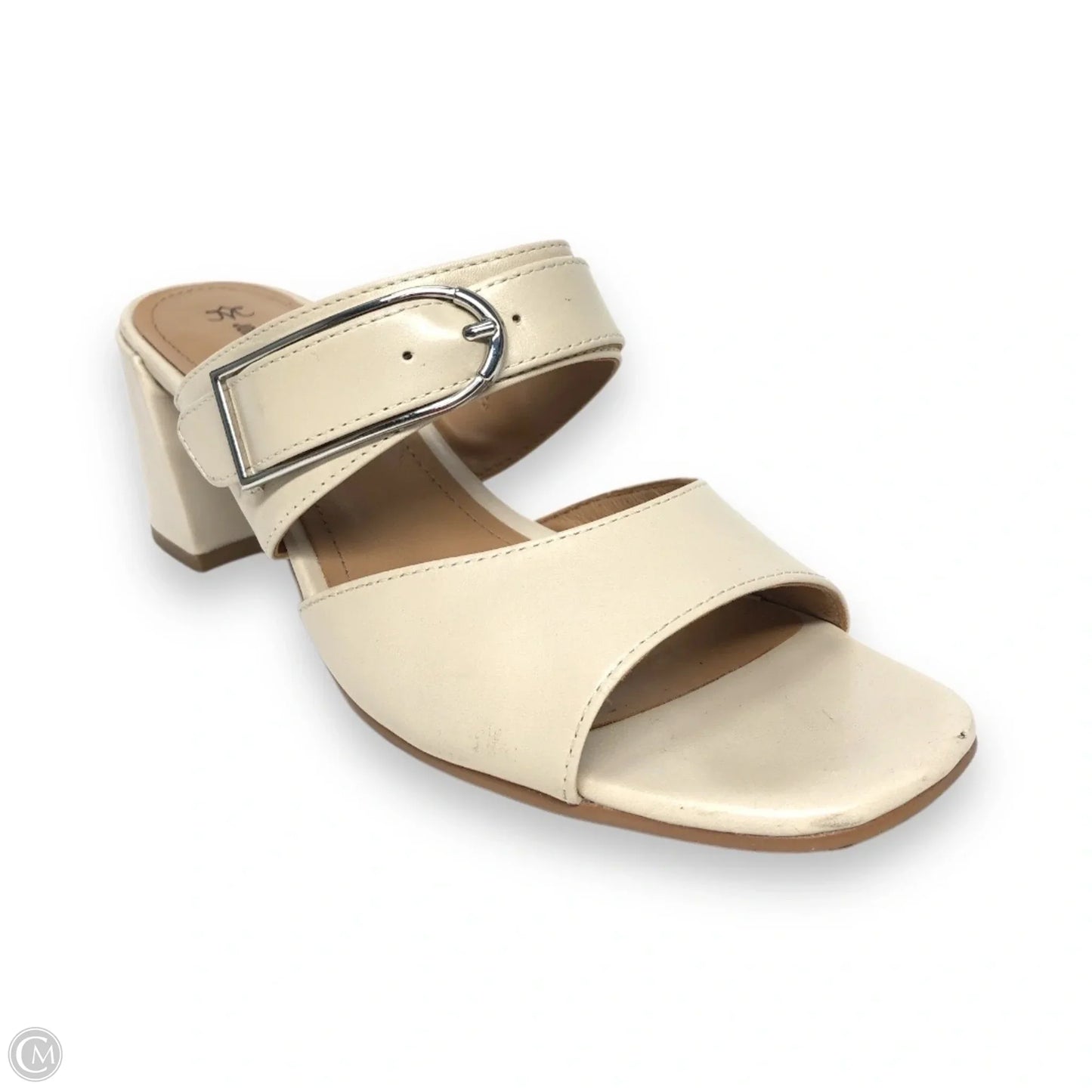 Sandals Heels Block By Johnston & Murphy In Beige, Size: 7.5
