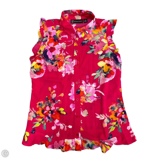Top Short Sleeve By New York And Co In Floral Print, Size: Xs