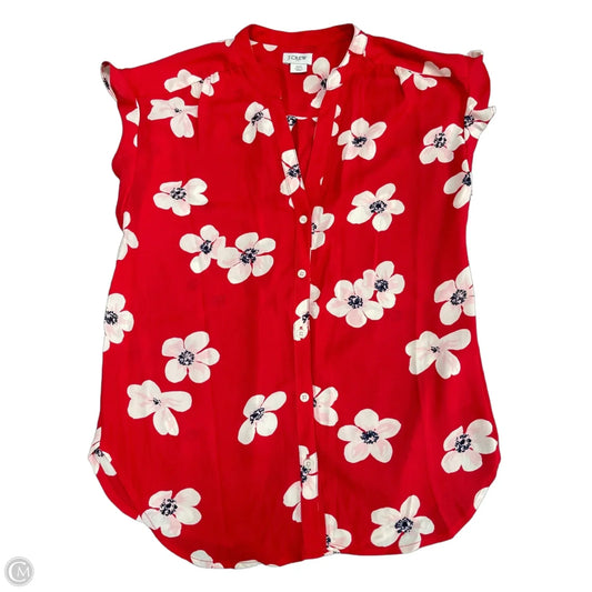 Blouse Short Sleeve By J. Crew In Red, Size: Xxs