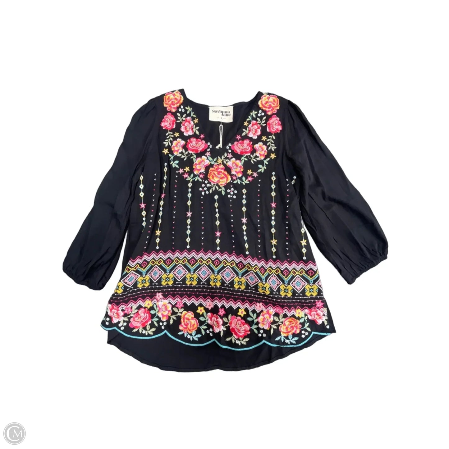 Tunic Long Sleeve By Savanna Jane In Black, Size: S