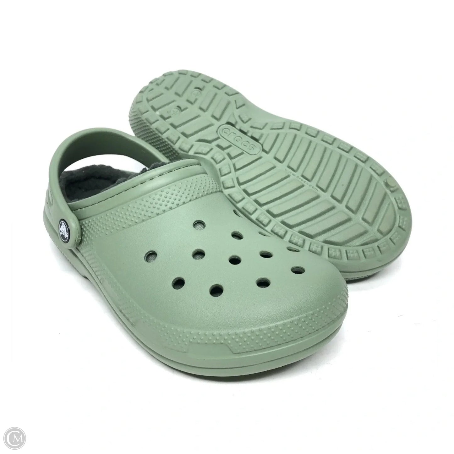 Shoes Flats By Crocs In Green, Size: 7