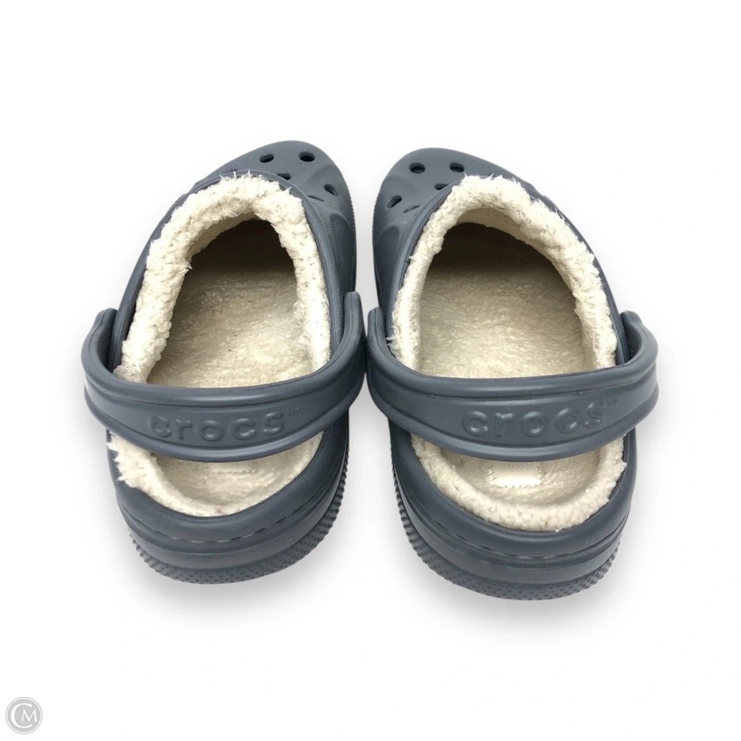 Shoes Flats By Crocs In Grey, Size: 7