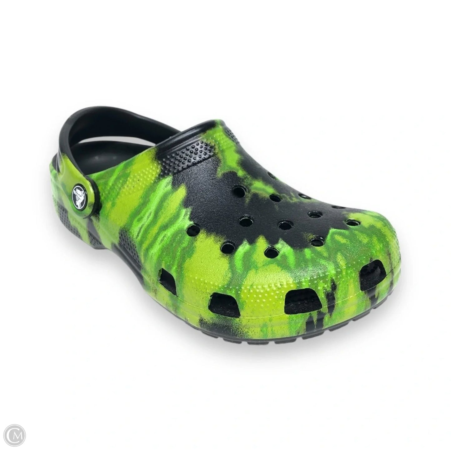 Shoes Flats By Crocs In Black & Green, Size: 7