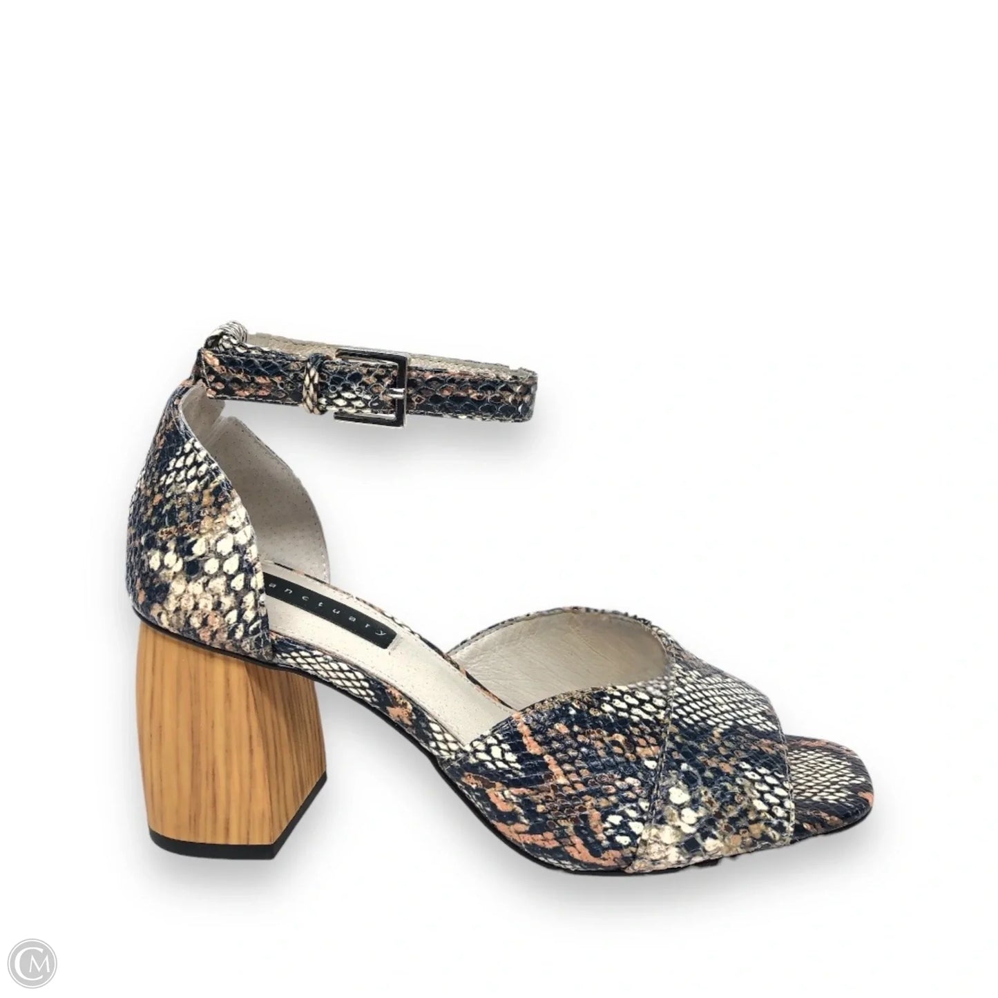 Sandals Heels Block By Sanctuary In Snakeskin Print, Size: 7.5