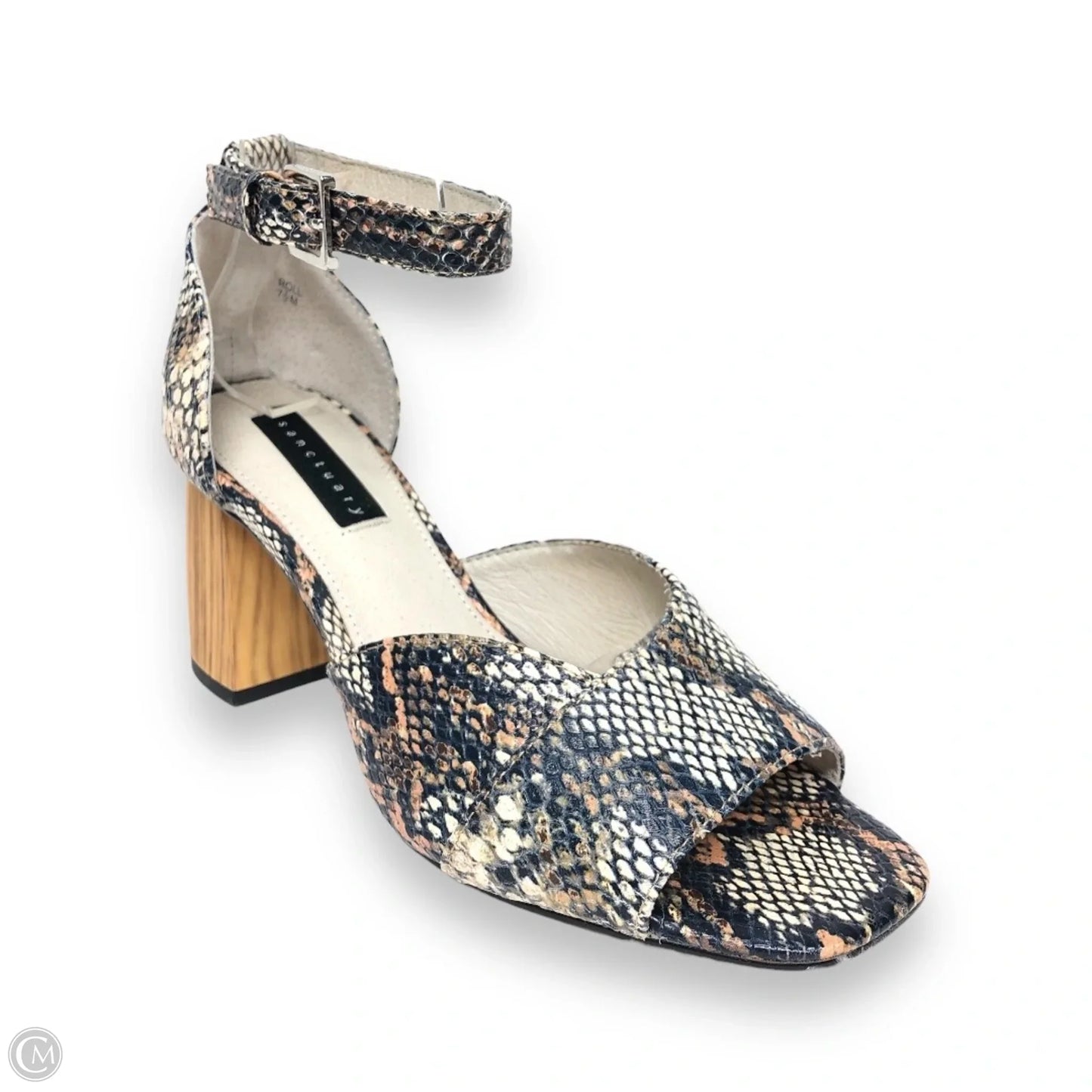 Sandals Heels Block By Sanctuary In Snakeskin Print, Size: 7.5