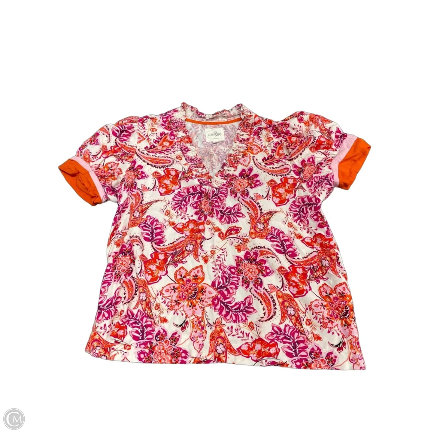 Blouse Short Sleeve By Umgee In Orange & Pink, Size: M