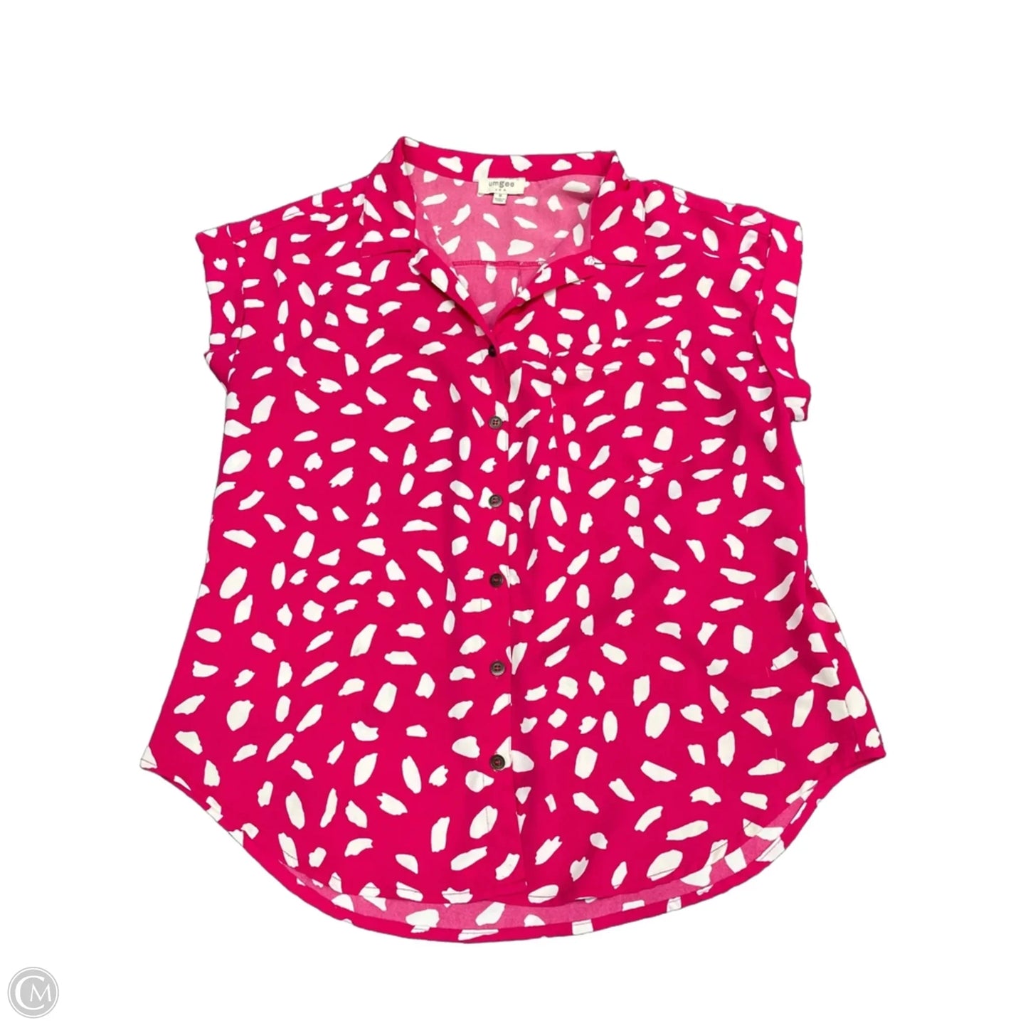 Top Short Sleeve By Umgee In Pink & White, Size: M