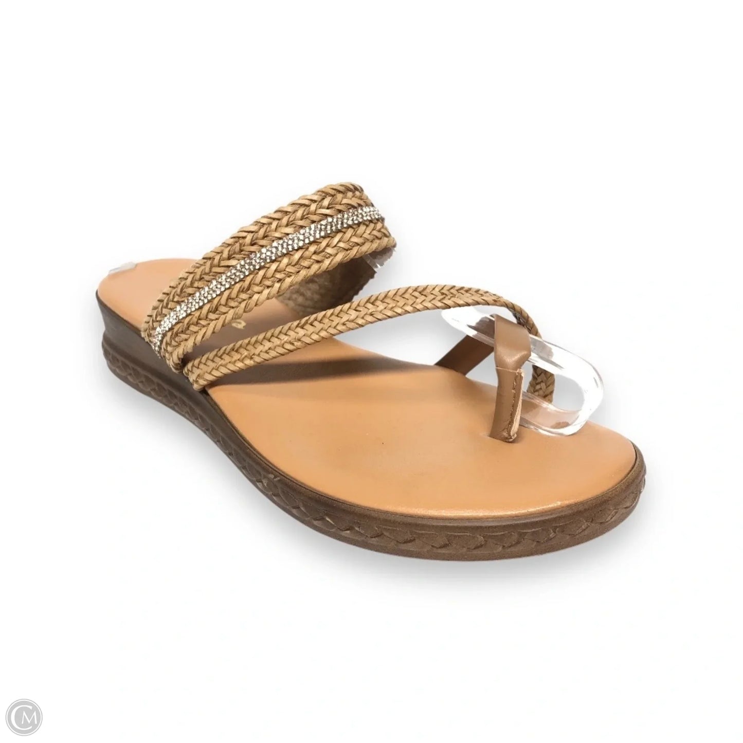 Sandals Heels Wedge By Clothes Mentor In Brown, Size: 6.5