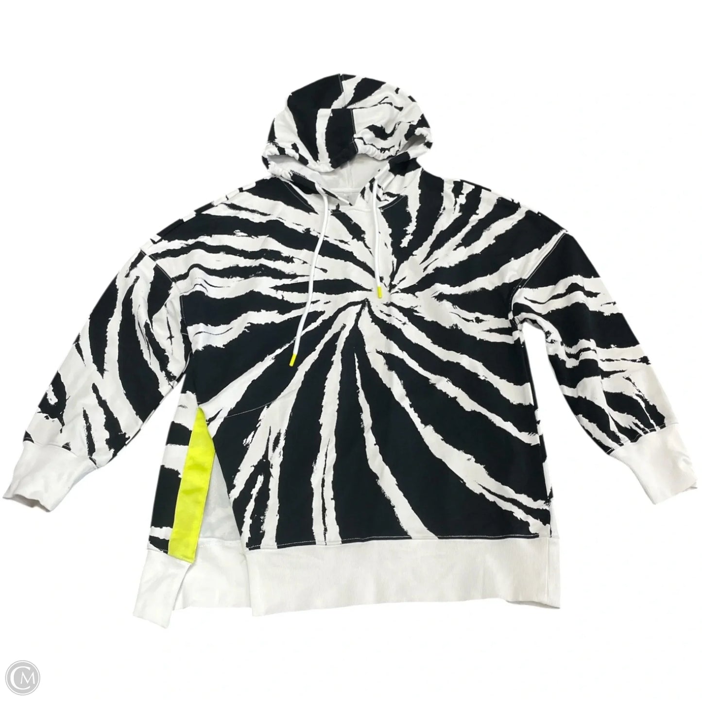 Sweatshirt Hoodie By Fabletics In Black & White, Size: M