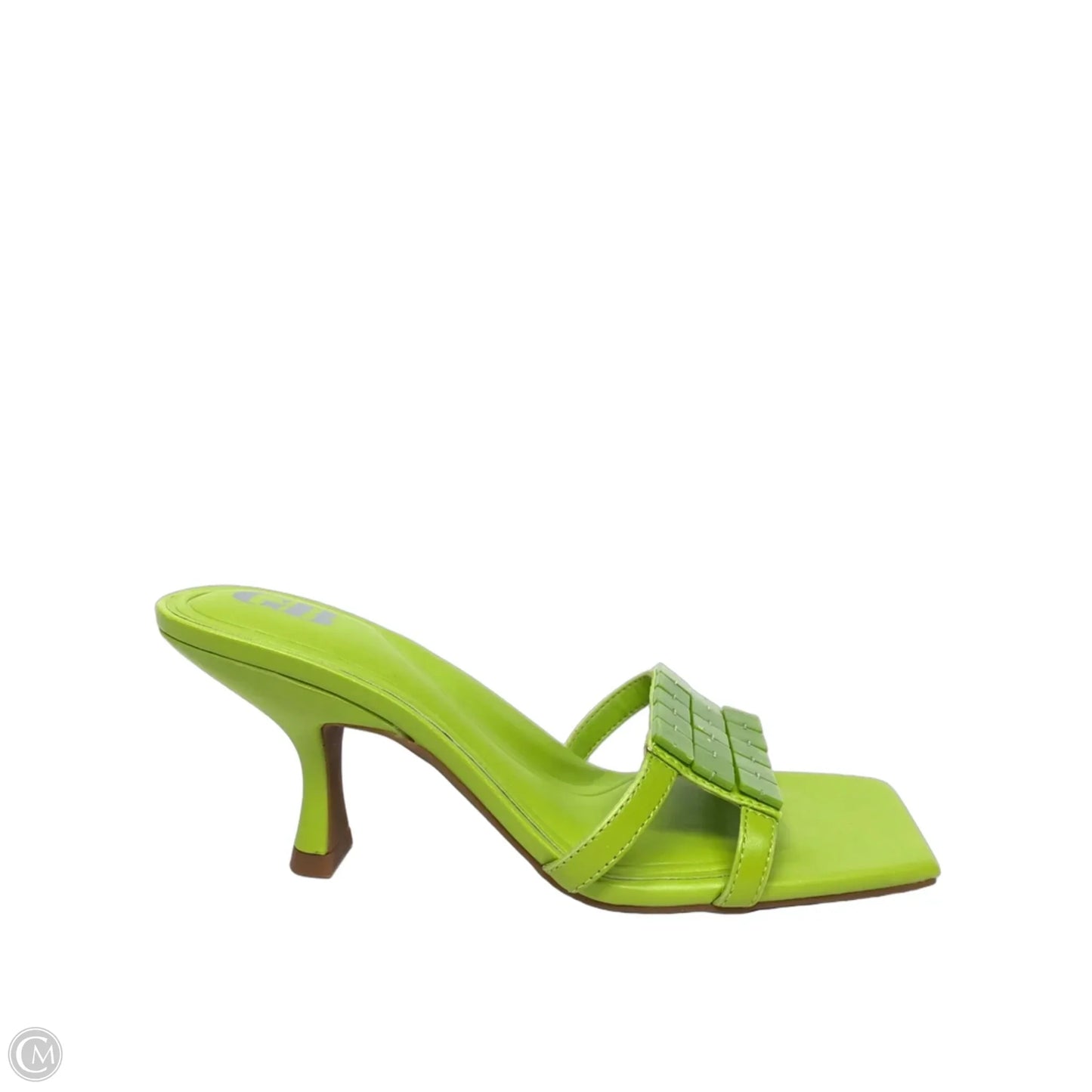 Sandals Heels Kitten By Gb In Green, Size: 7
