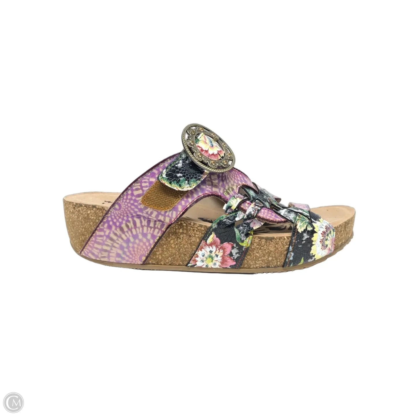 Sandals Heels Wedge By Spring Step In Floral Print, Size: 6.5
